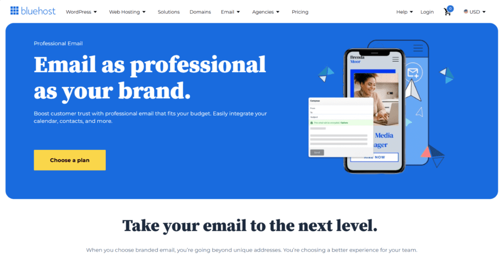Bluehost professional email service