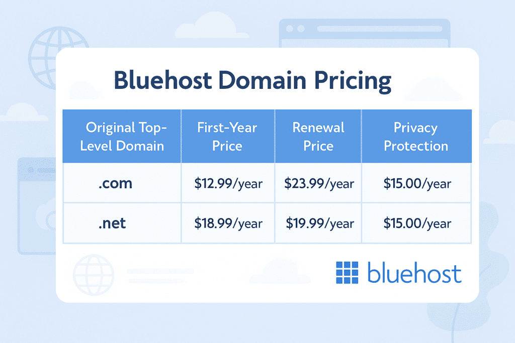 Bluehost pricing