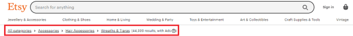 Breadcrumb schema-