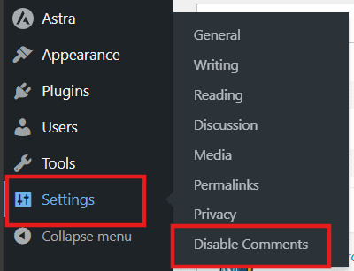 Disable comments option