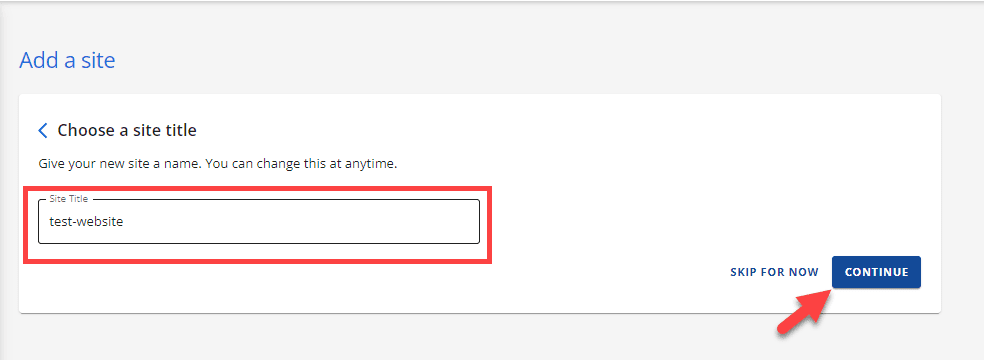 Enter site title
