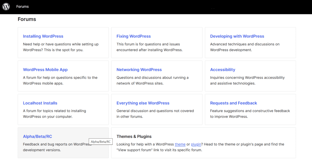 WordPress forum