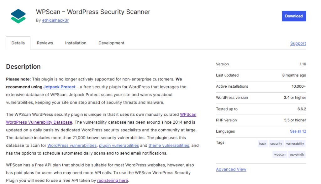 WPScan website