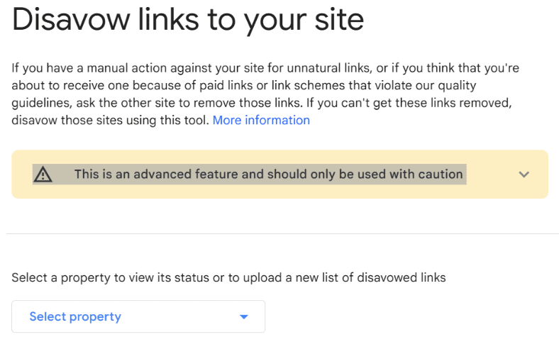 Disavow links to your website